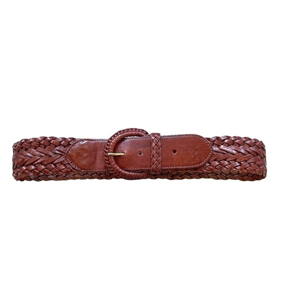 Polo Ralph Lauren Accessories - POLO RALPH LAUREN Leather Woven Braided Belt Brown 32